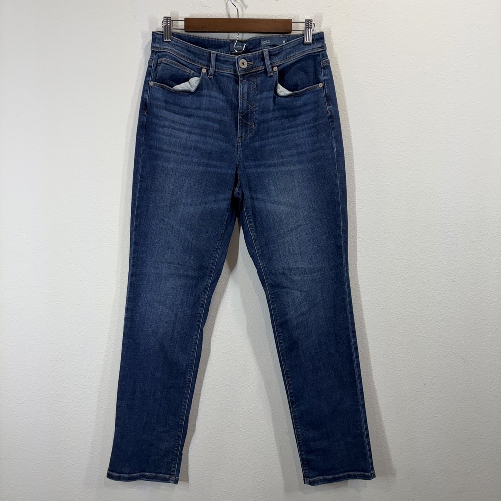 J. Jill Denim Curvy Fit Straight Jeans Blue Size 8 Medium Wash Mid Rise 5-Pocket